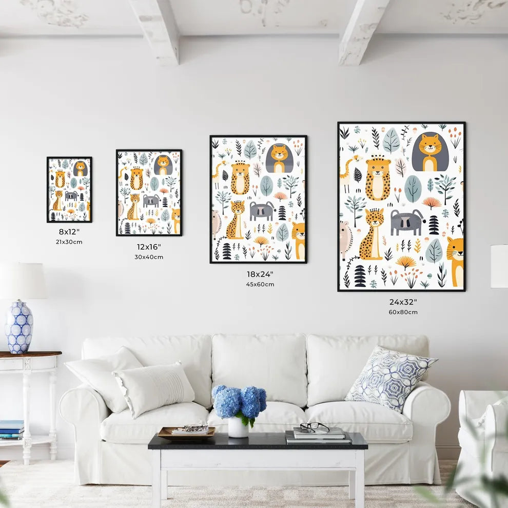 Collection Of Animals And Pla Art Print