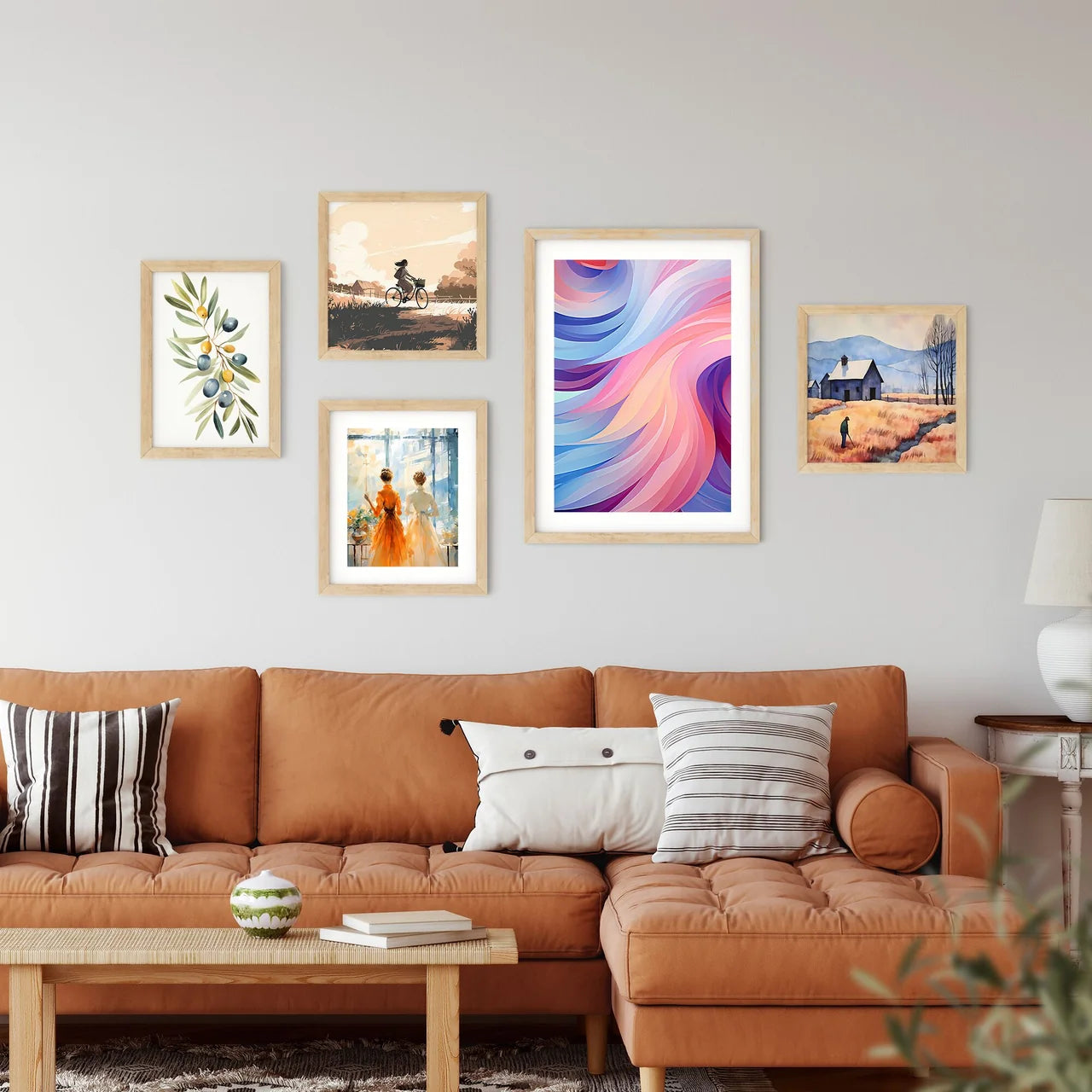 Colorful Swirly Background Art Prin Framed Print