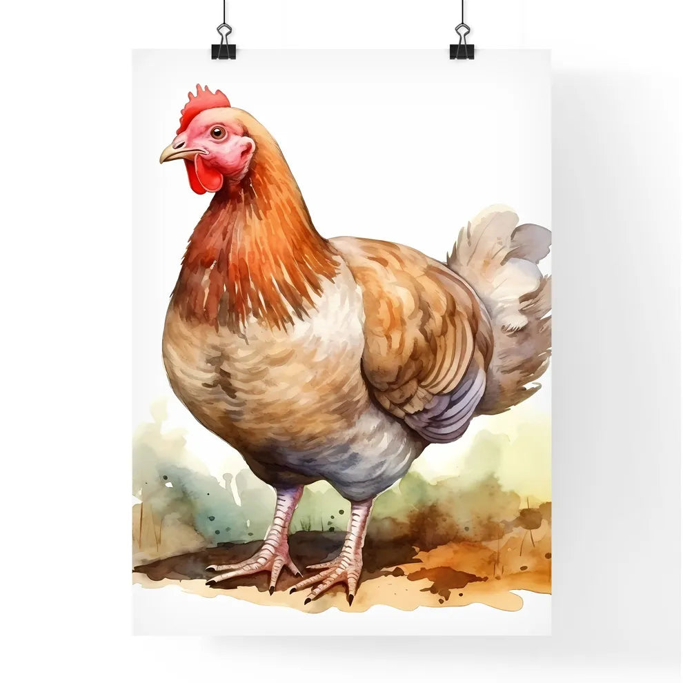 Watercolor Of A Chicken Art P Poster