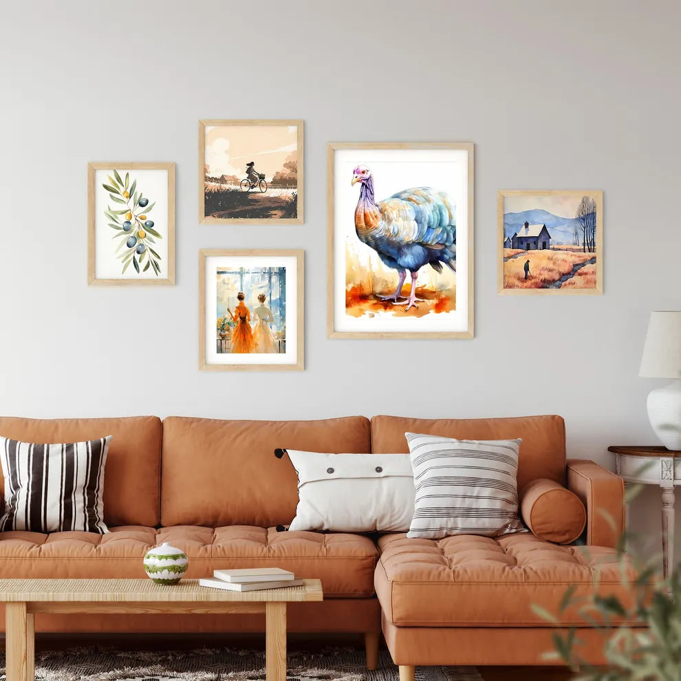 Watercolor Of A Turkey Art Pr Framed Print