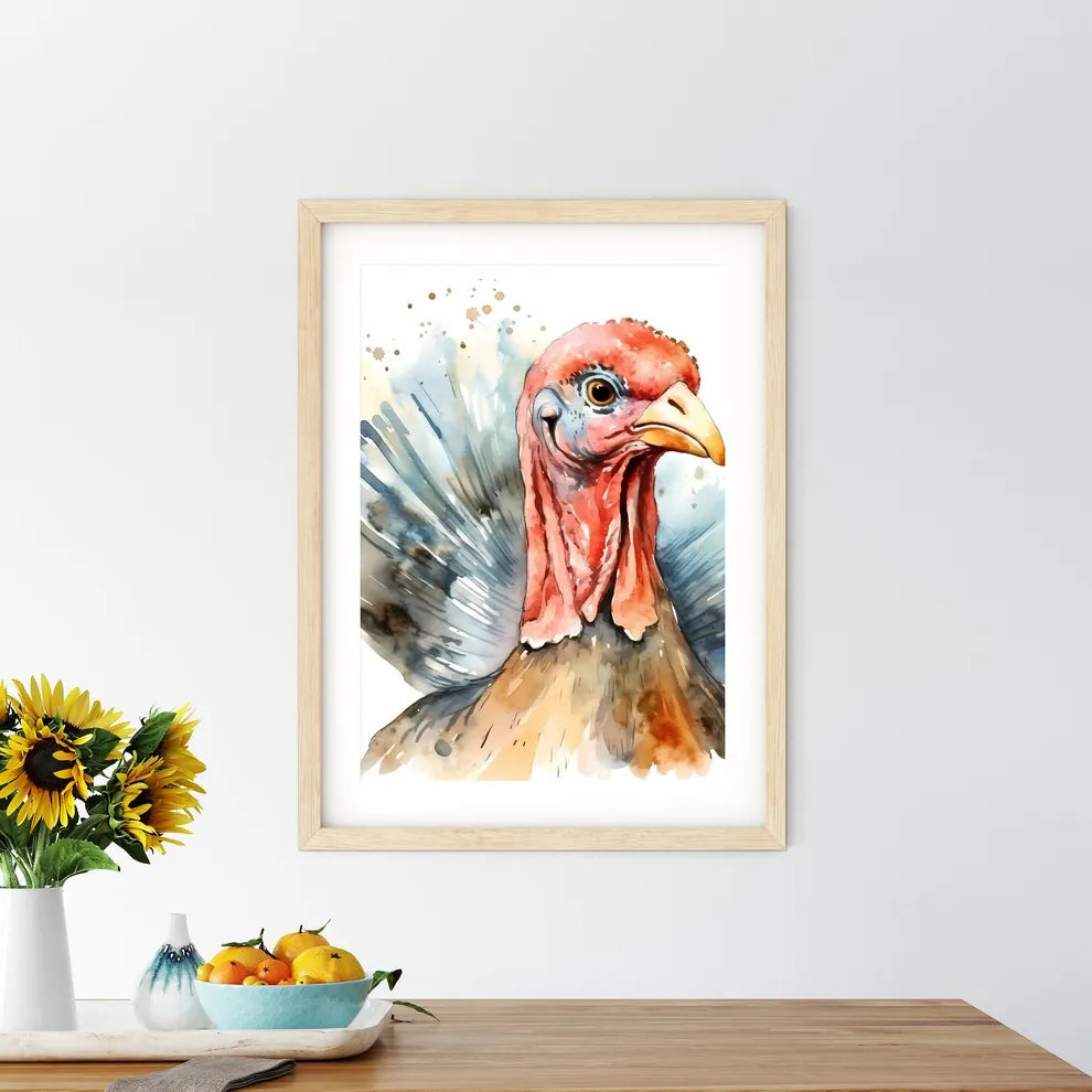 Watercolor Of A Turkey Art Pr Size Chart