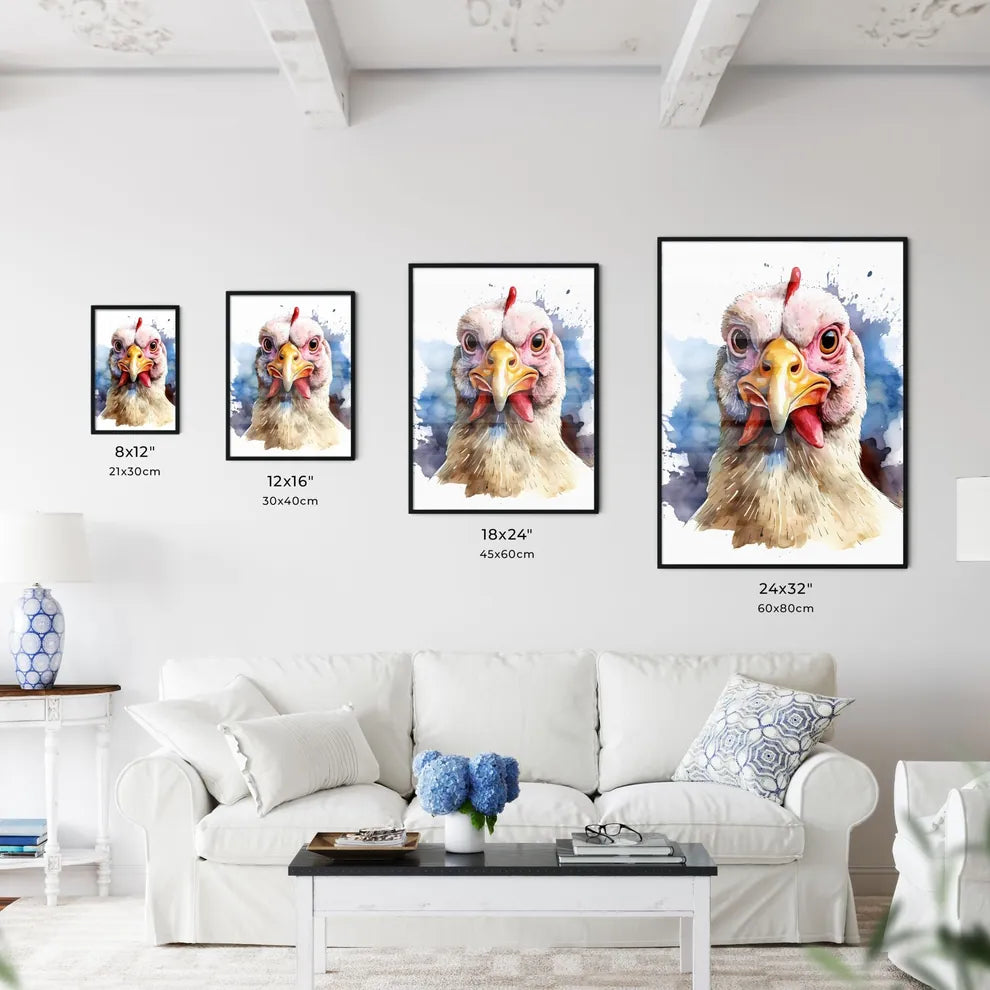 Watercolor Of A Chicken Art P Art Print