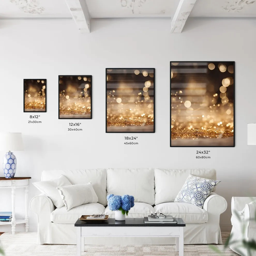 Gold Glittery Background Art Prin Wall Art