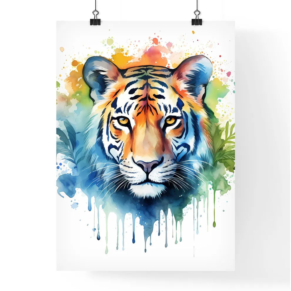 Tiger With Colorful Splashes  Poster