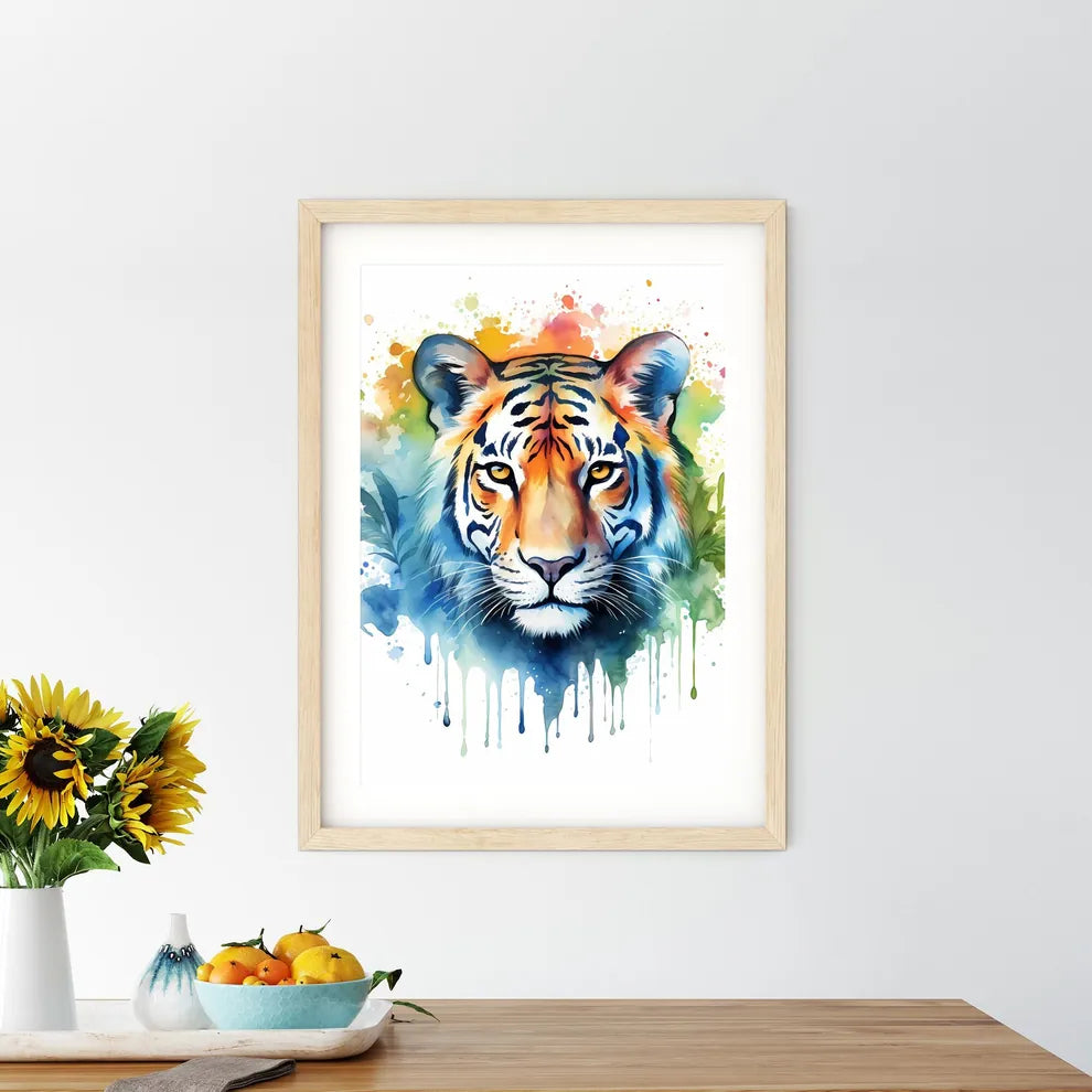 Tiger With Colorful Splashes  Size Chart