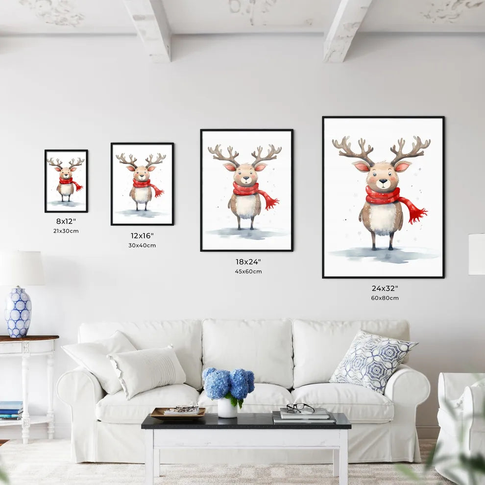Watercolor Of A Reindeer Wear Art Print