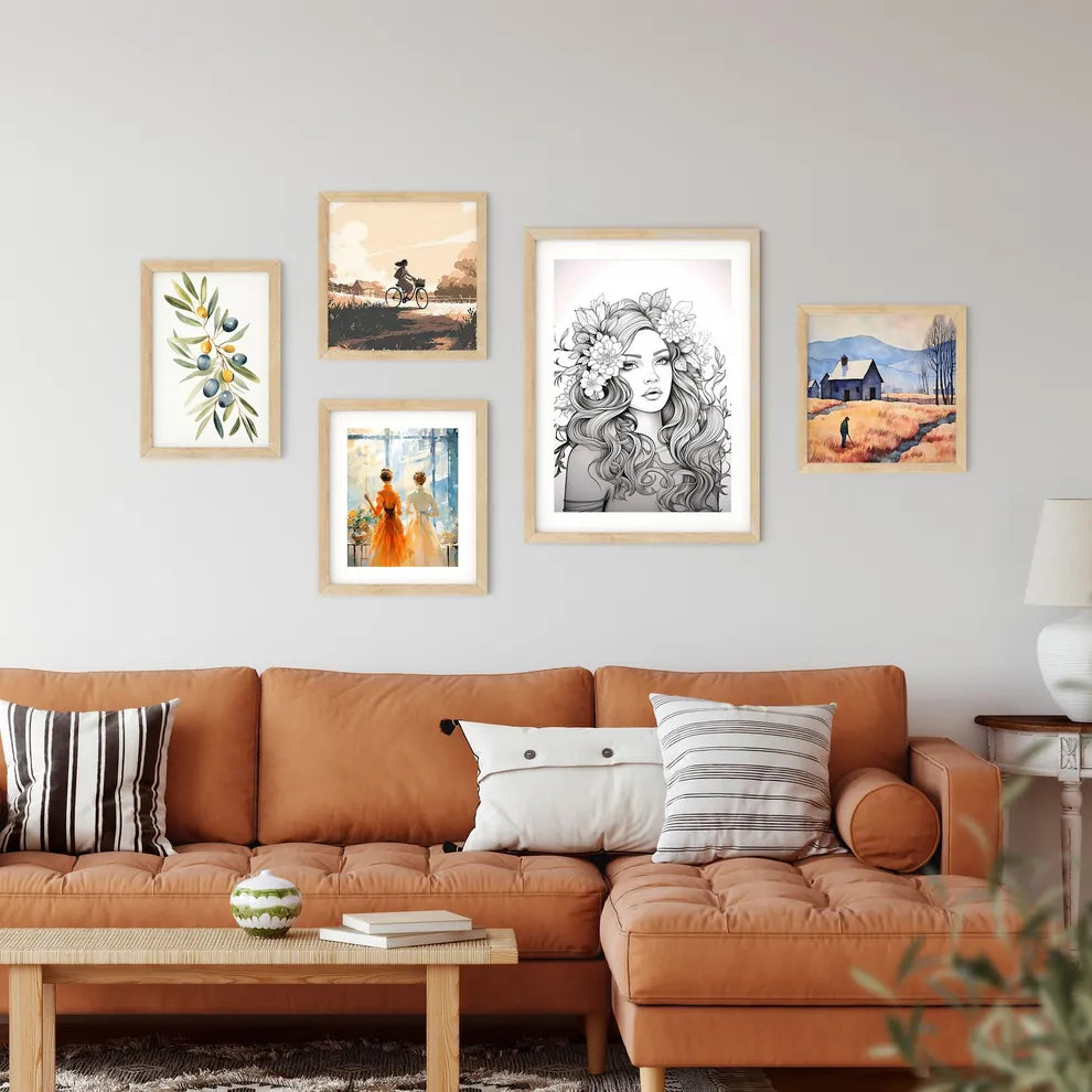 Woman With Flowers In Her Hair Art Prin Framed Print