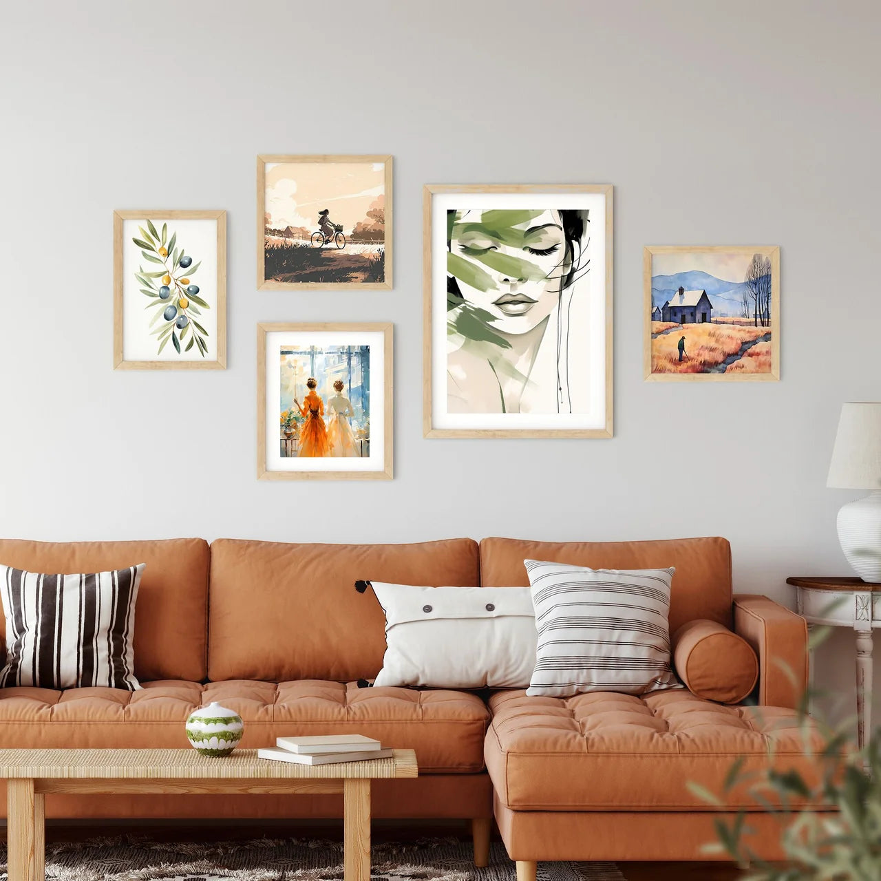 Woman With Green Paint On Her Face Art Prin Framed Print