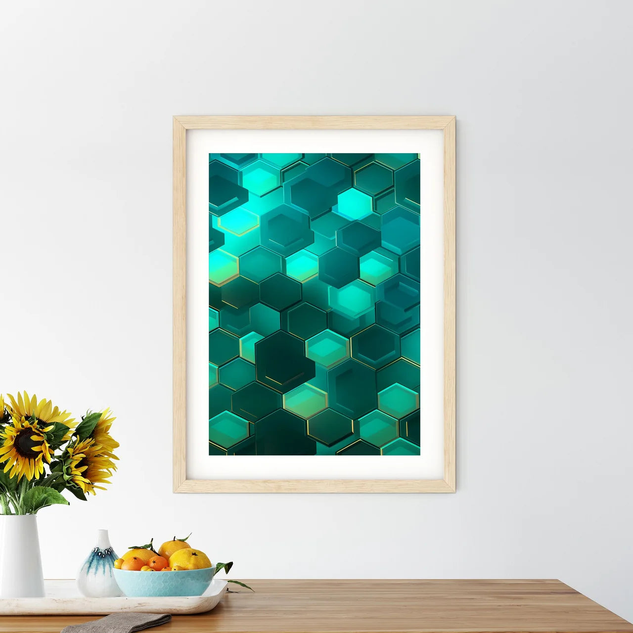 Close Up Of Hexagons Art Prin - Kitchen Hangings