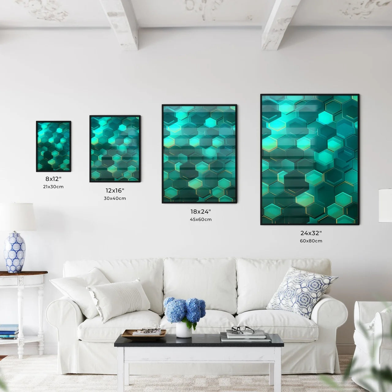 Close Up Of Hexagons Art Prin Wall Art
