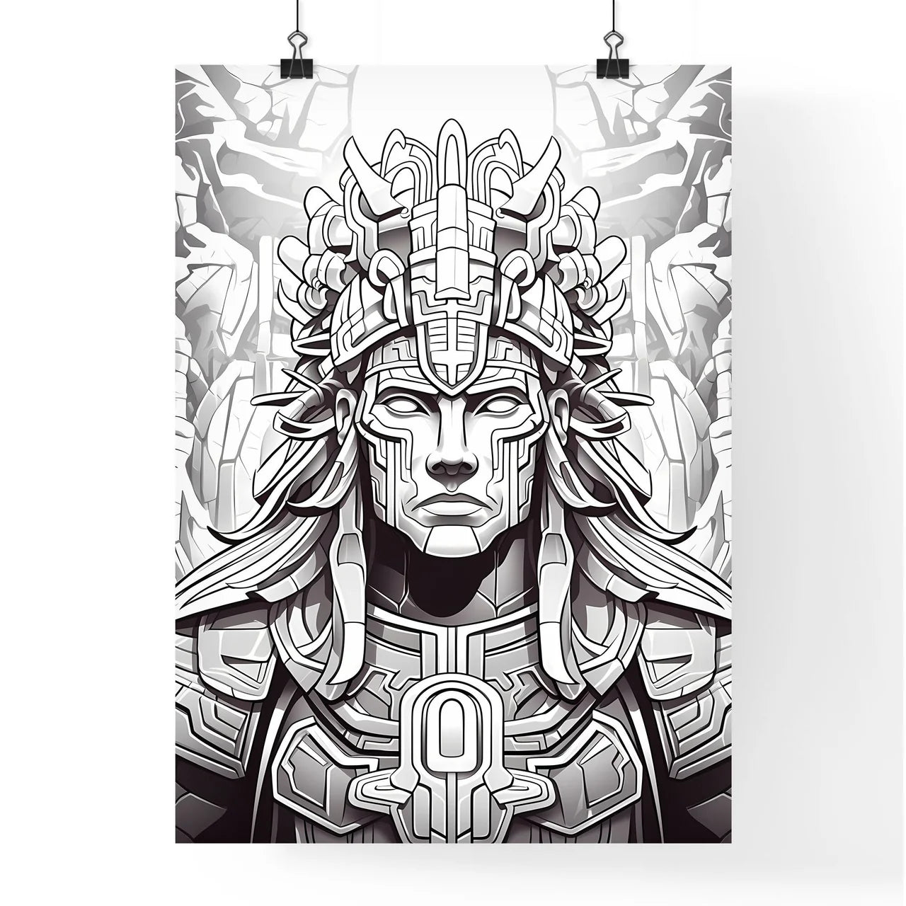 Drawing Of A Man Wearing A Helmet Art Prin Poster