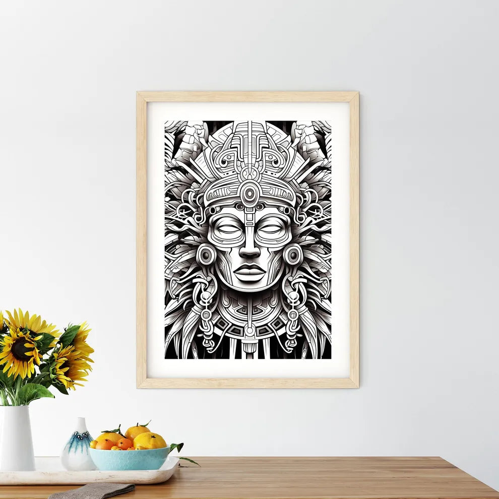 Black And White Image Of A Persons Face Art  - Kitchen Hangings