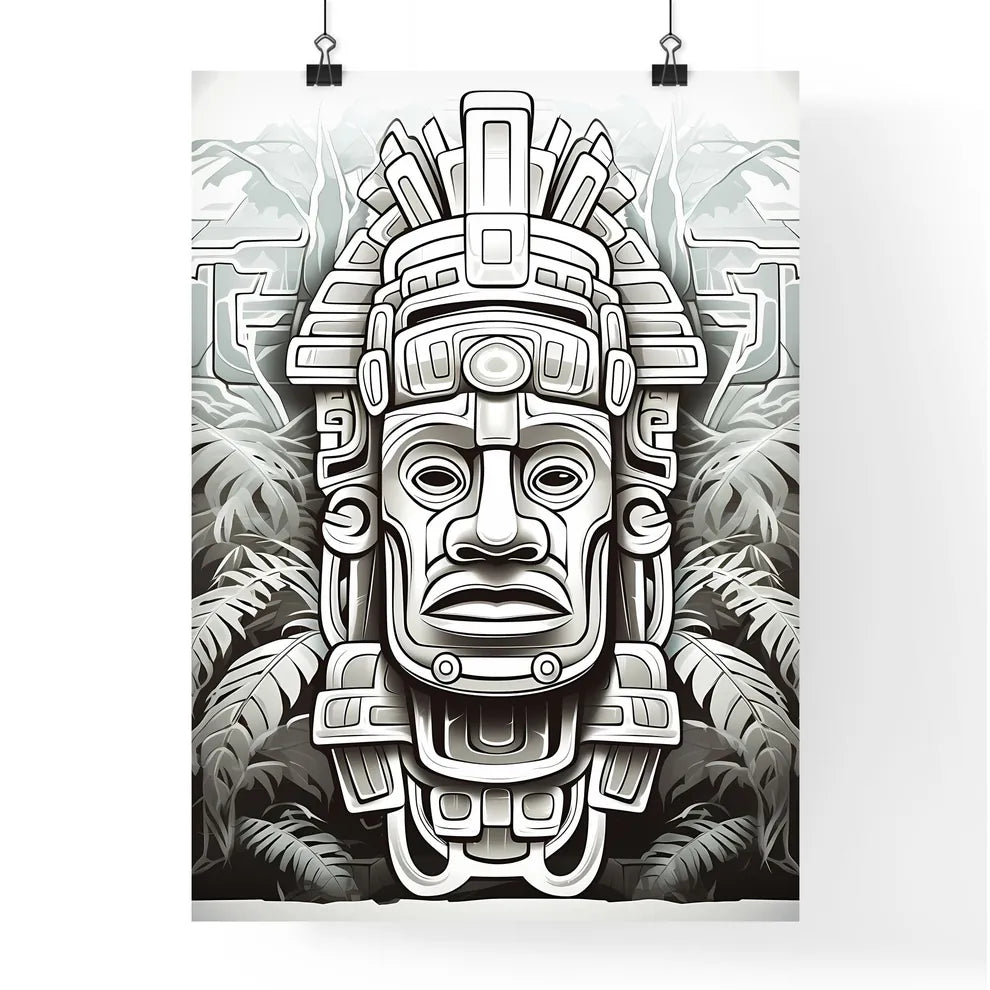 Statue Of A Man In A Jungle A Poster