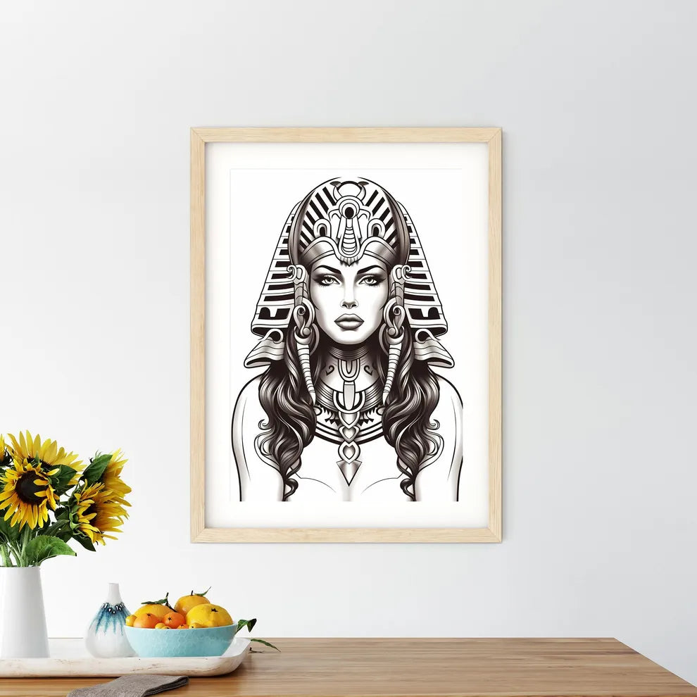 Woman Wearing A Headdress Art Prin - Kitchen Hangings