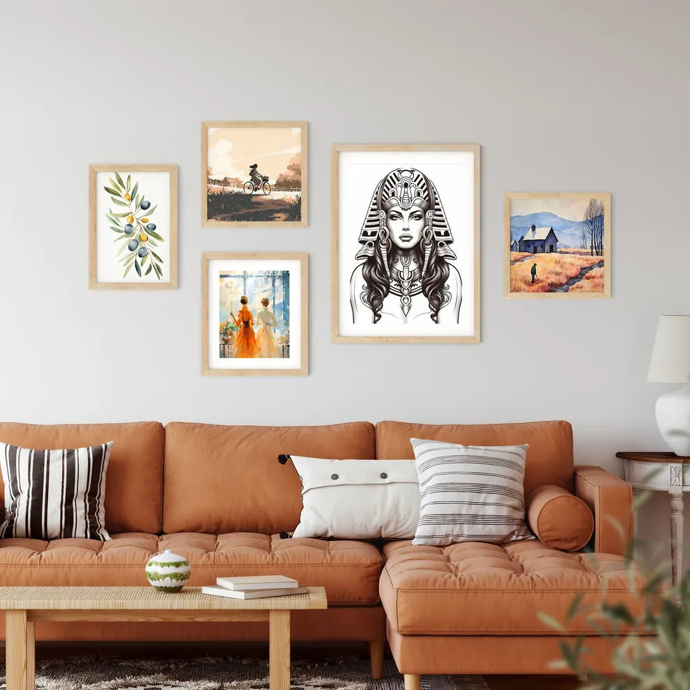 Woman Wearing A Headdress Art Prin Framed Print