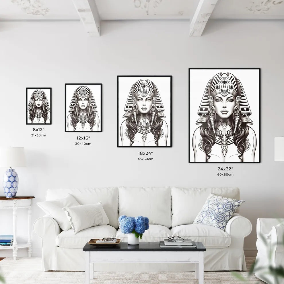 Woman Wearing A Headdress Art Prin Wall Art