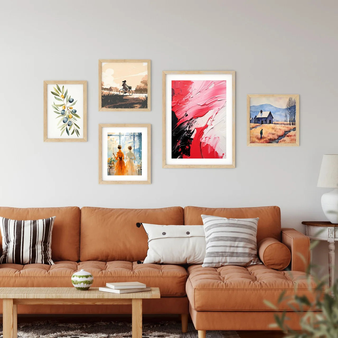 Red And White Paint On A Black Surface Art P Framed Print