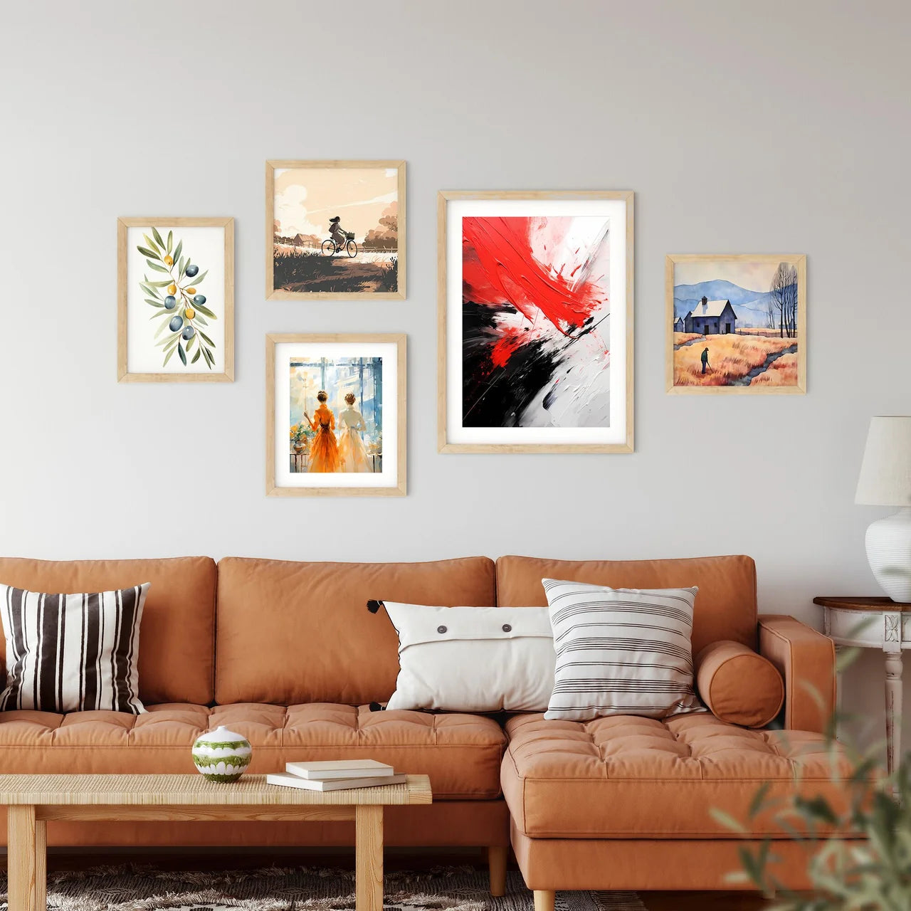 Red And Black Paint On A White Surface Art P Framed Print