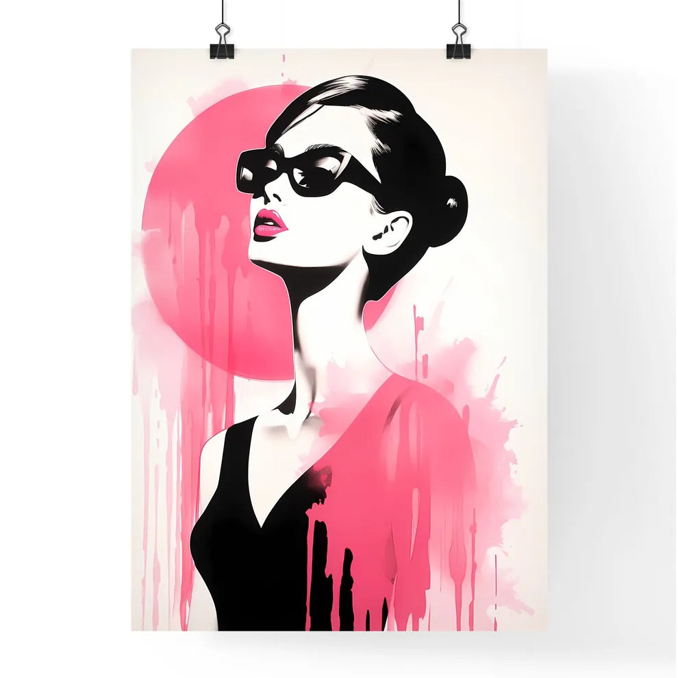 Painting Of A Woman Wearing Sunglasses Art P Poster