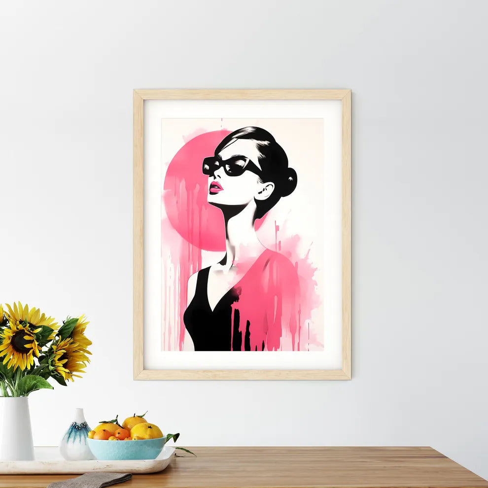 Painting Of A Woman Wearing Sunglasses Art P - Kitchen Hangings