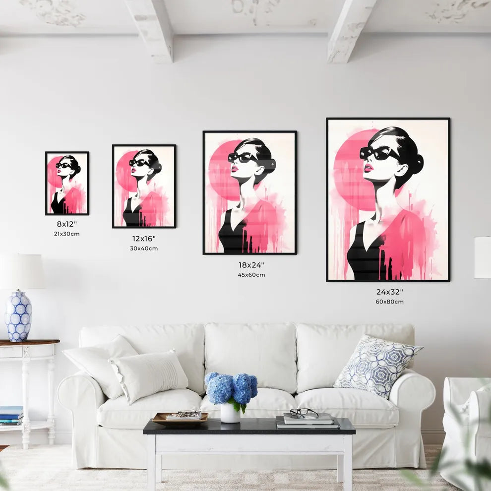 Painting Of A Woman Wearing Sunglasses Art P Wall Art
