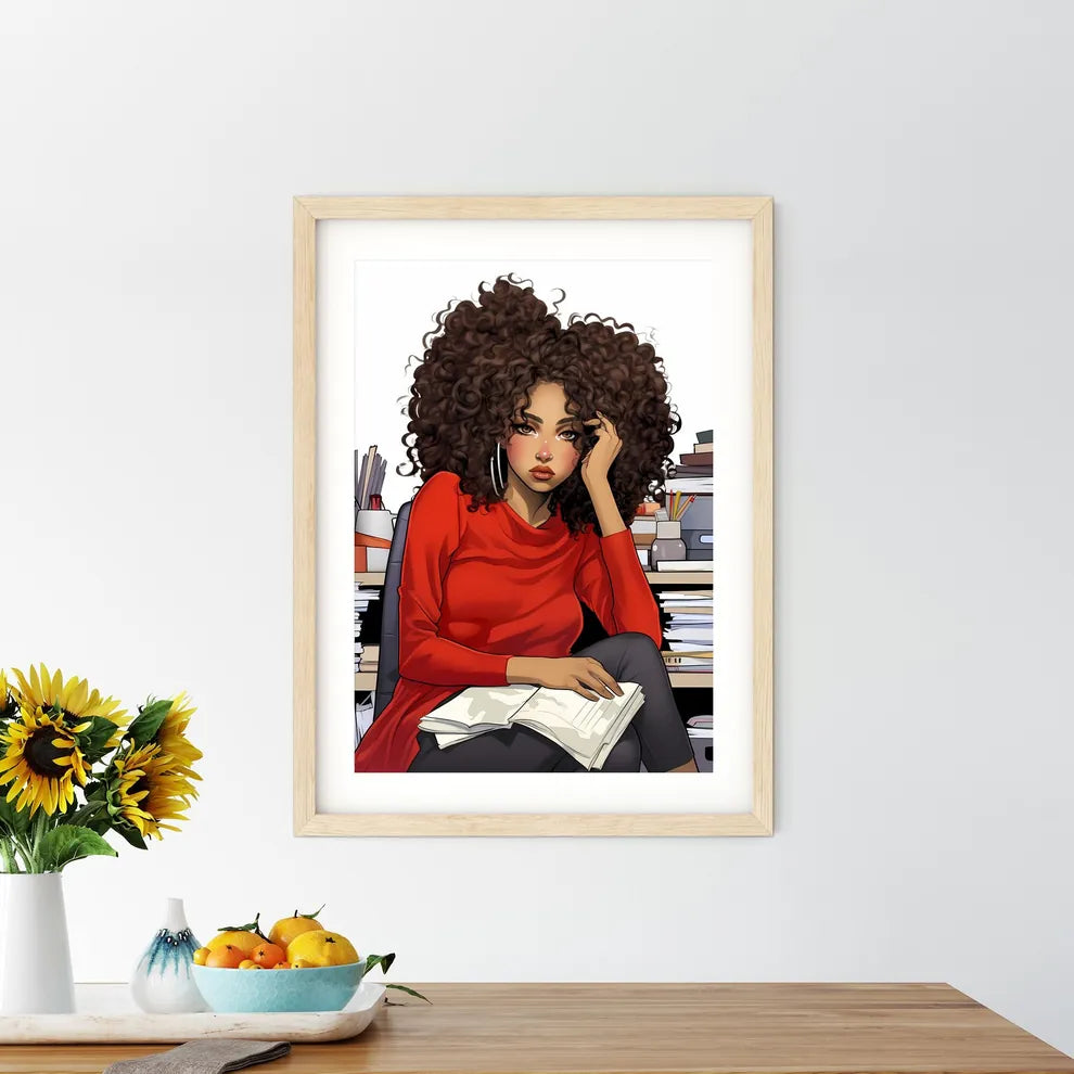 Woman Sitting In A Chair With A Book Art Pri - Kitchen Hangings