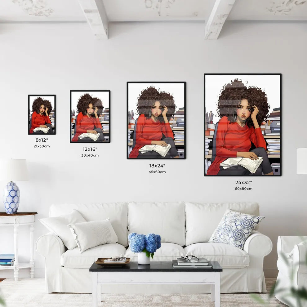 Woman Sitting In A Chair With A Book Art Pri Wall Art