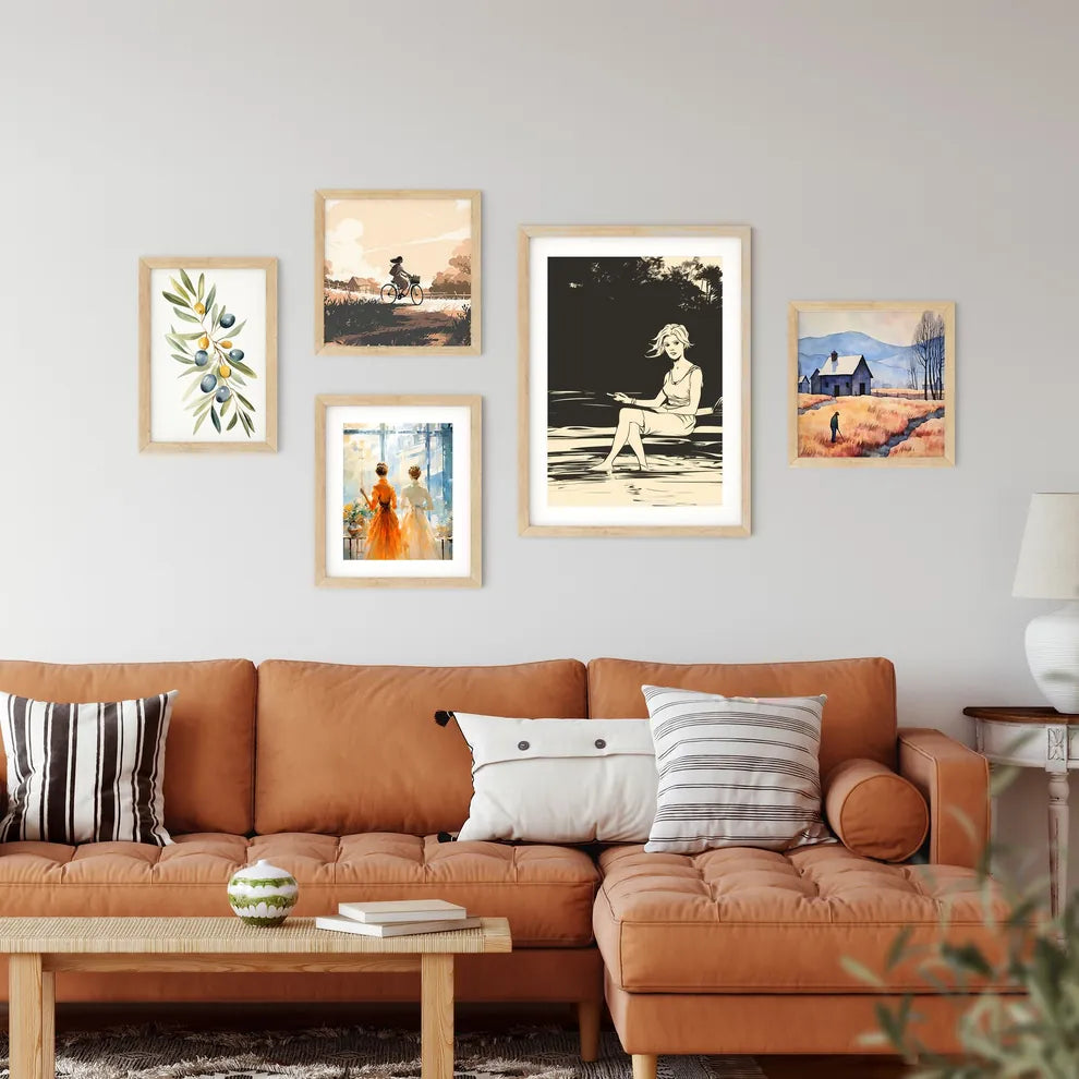 Woman Sitting In Water Art Prin Framed Print