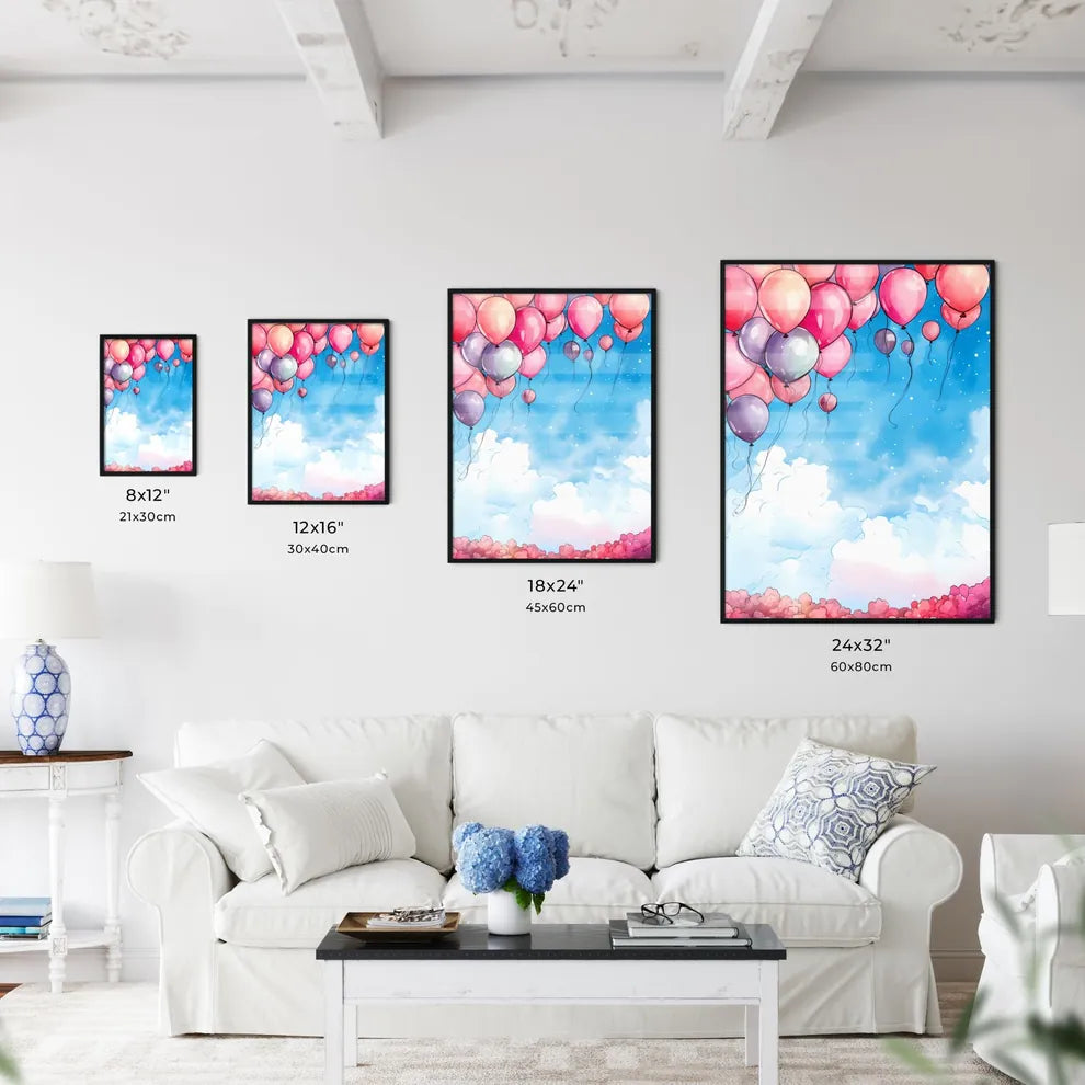 Group Of Balloons In The Sky Art Prin Wall Art