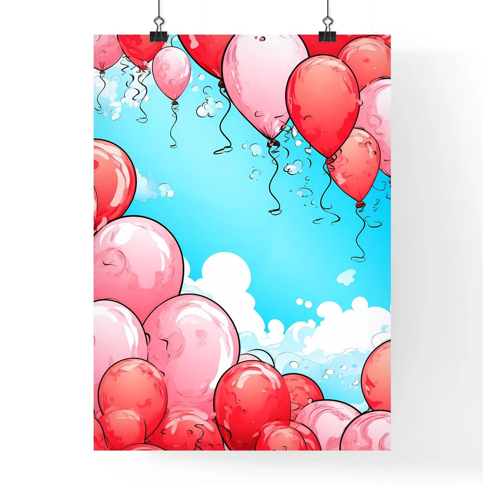 Group Of Balloons In The Sky Art Prin Poster