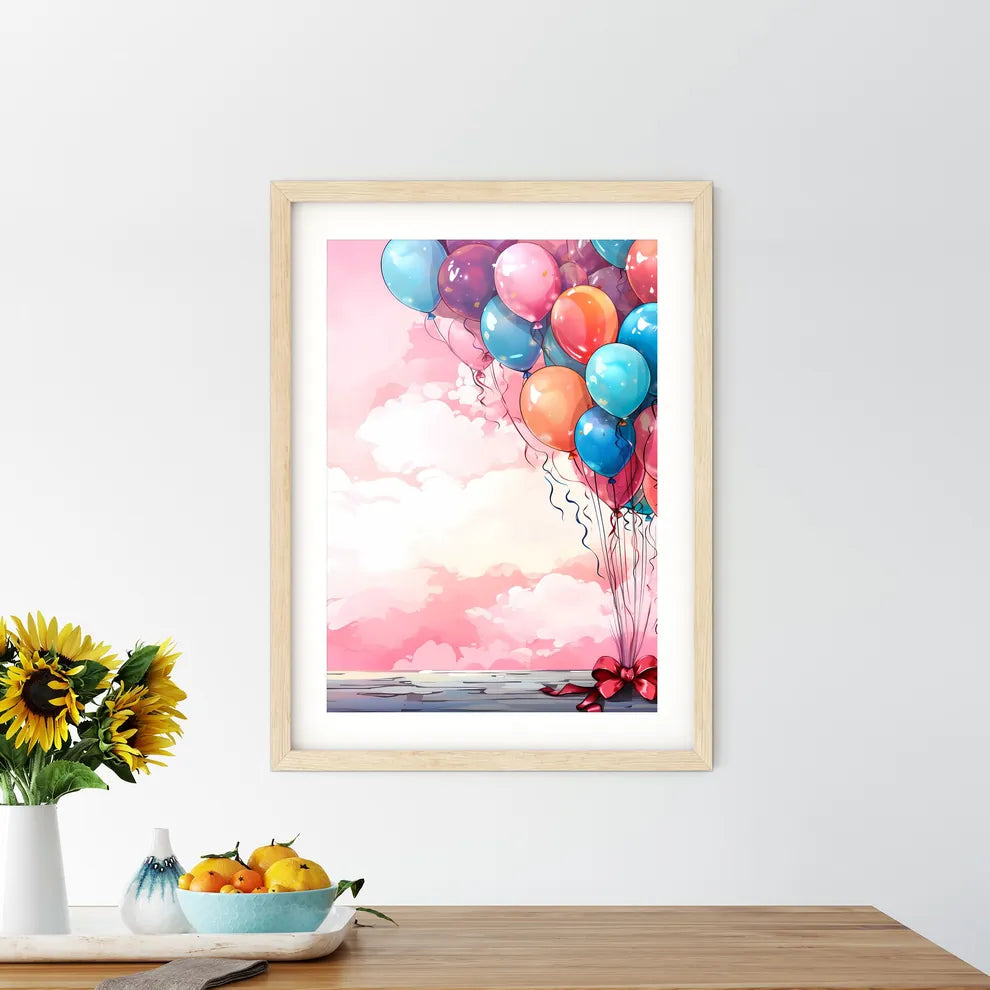 Bunch Of Balloons In The Sky Art Prin - Kitchen Hangings