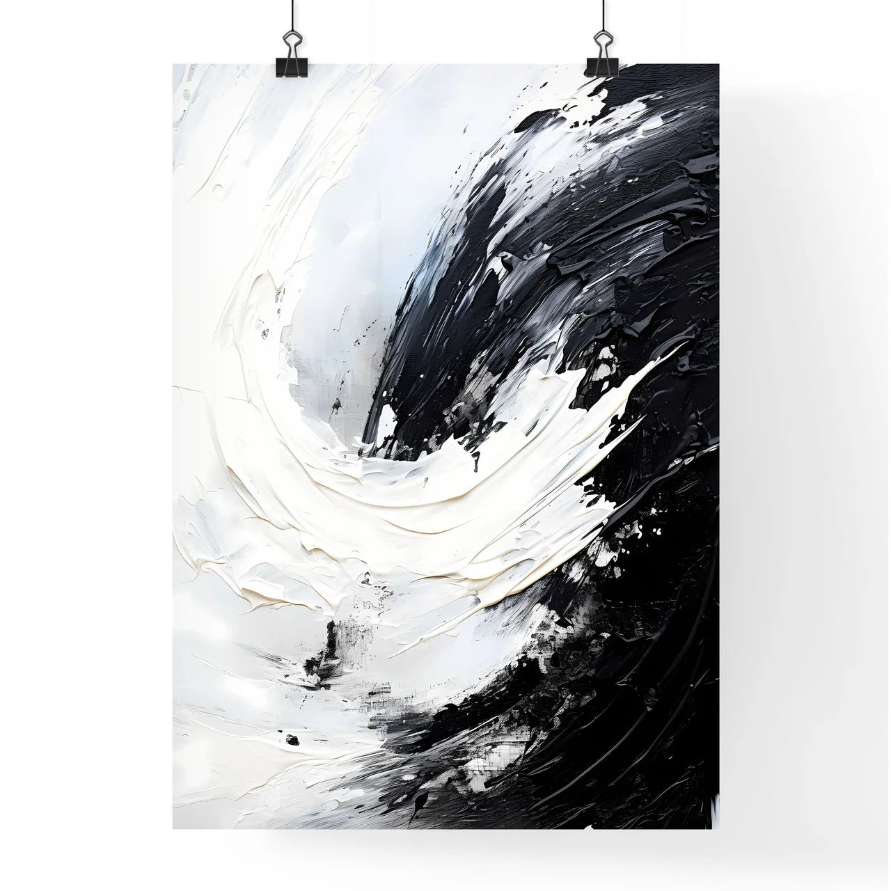 Black And White Brushstroke Art Prin Poster