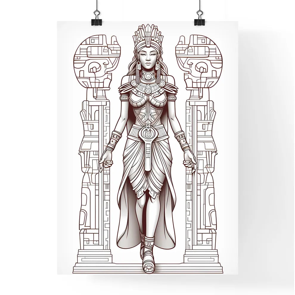 Drawing Of A Woman In A Garment Art Prin Poster