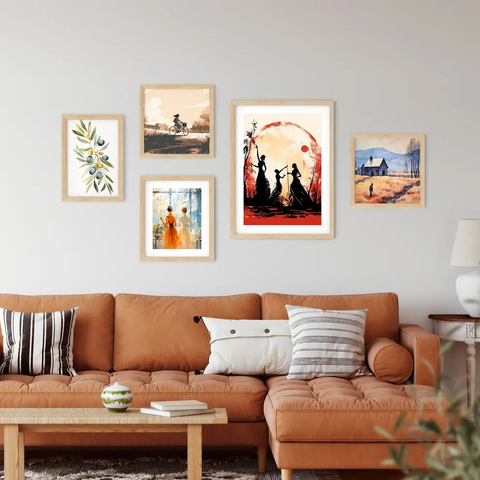 Group Of Women Dancing In The Sun Art Prin Framed Print