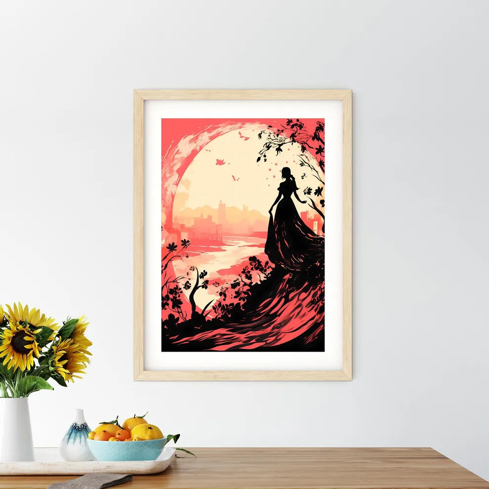 Silhouette Of A Woman In A Long Dress Art Pr - Kitchen Hangings