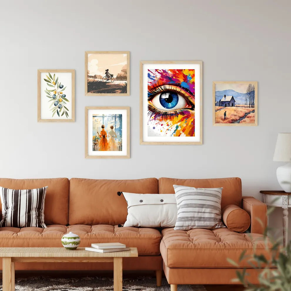 Colorful Eye With Eyelashes And Makeup Art P Framed Print
