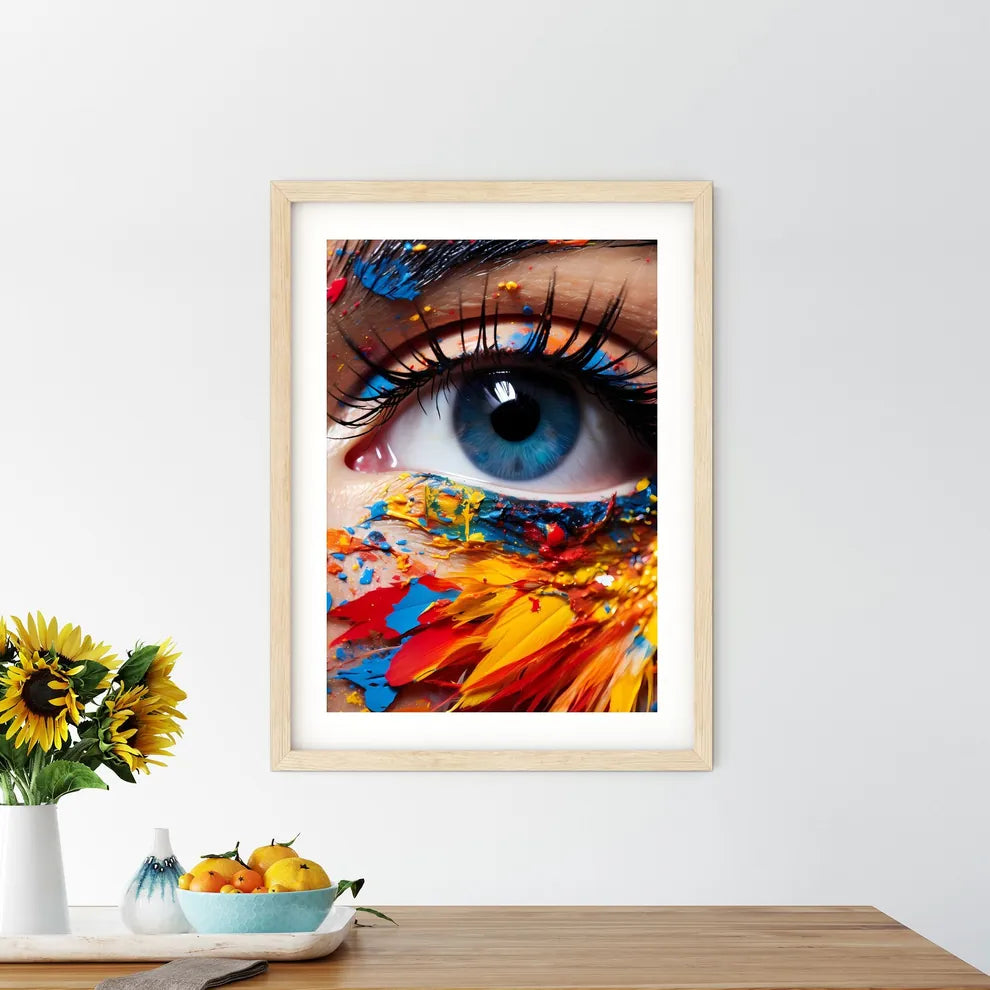 Close Up Of A Womans Eye With Colorful Paint - Kitchen Hangings