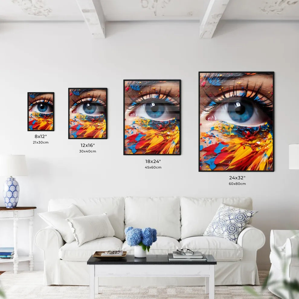 Close Up Of A Womans Eye With Colorful Paint Wall Art