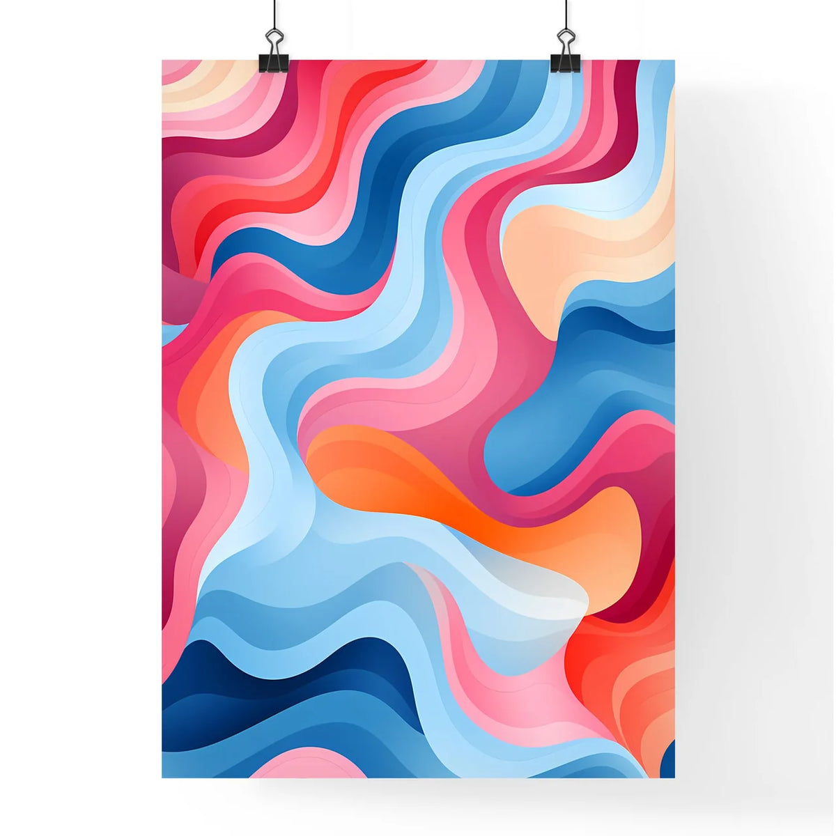 Colorful Background With Waves Art Prin Poster
