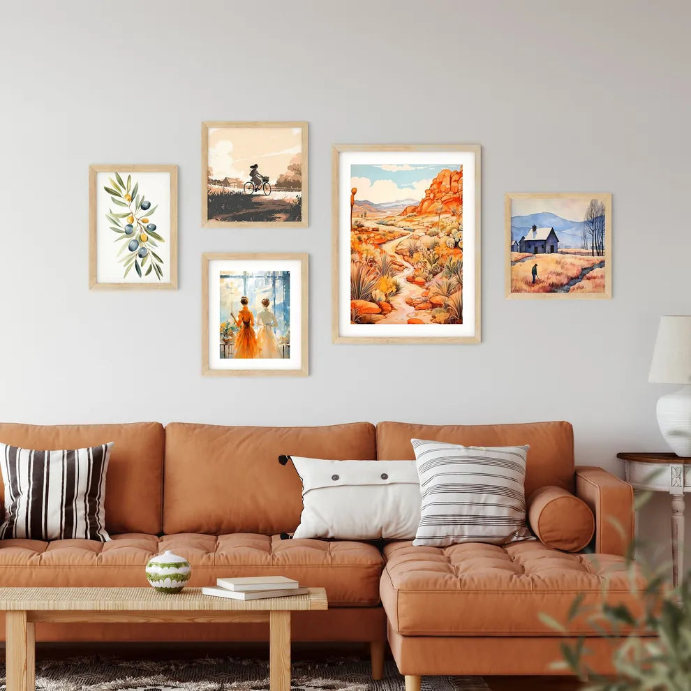 Painting Of A River Running T Framed Print