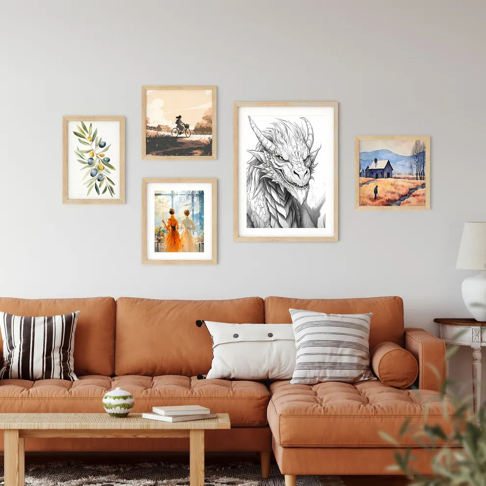 Drawing Of A Dragon Art Print Framed Print