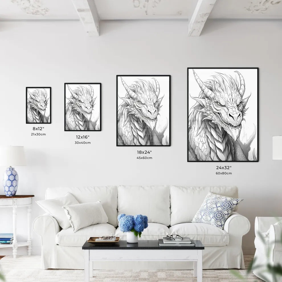 Drawing Of A Dragon Art Print Art Print