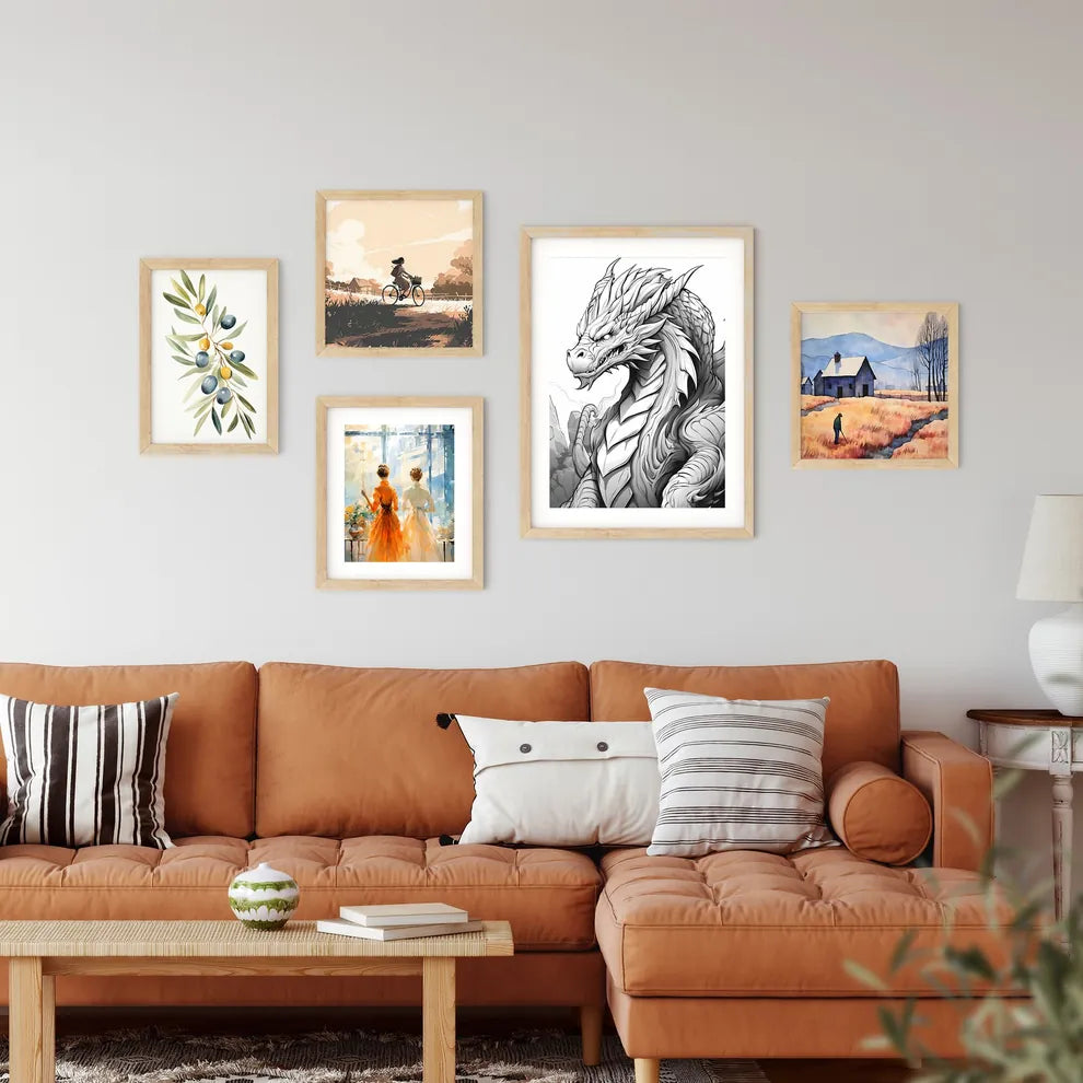 Black And White Drawing Of A  Framed Print