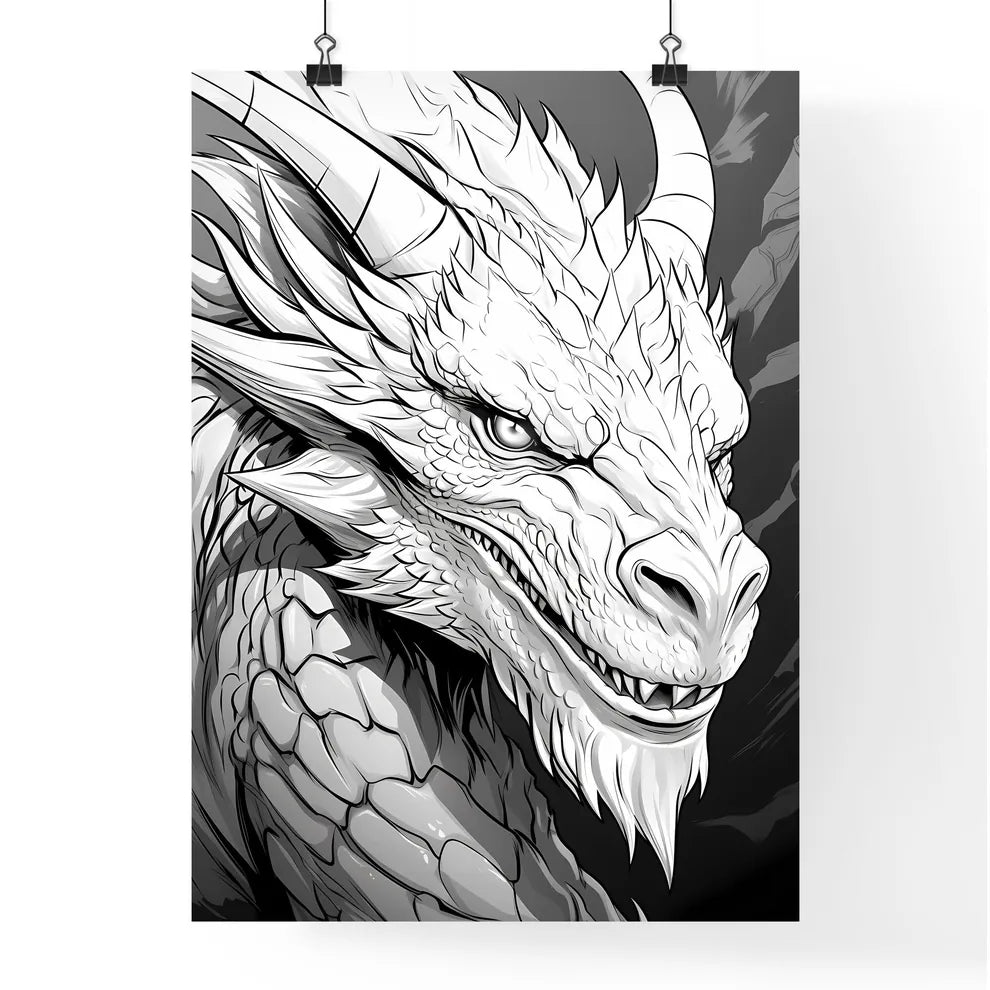 White Dragon With Sharp Teeth Poster