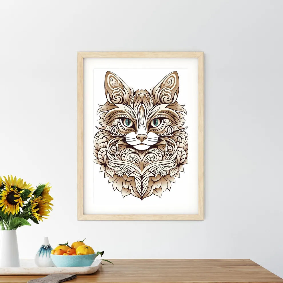 Cat With Ornate Patterns Art  Size Chart