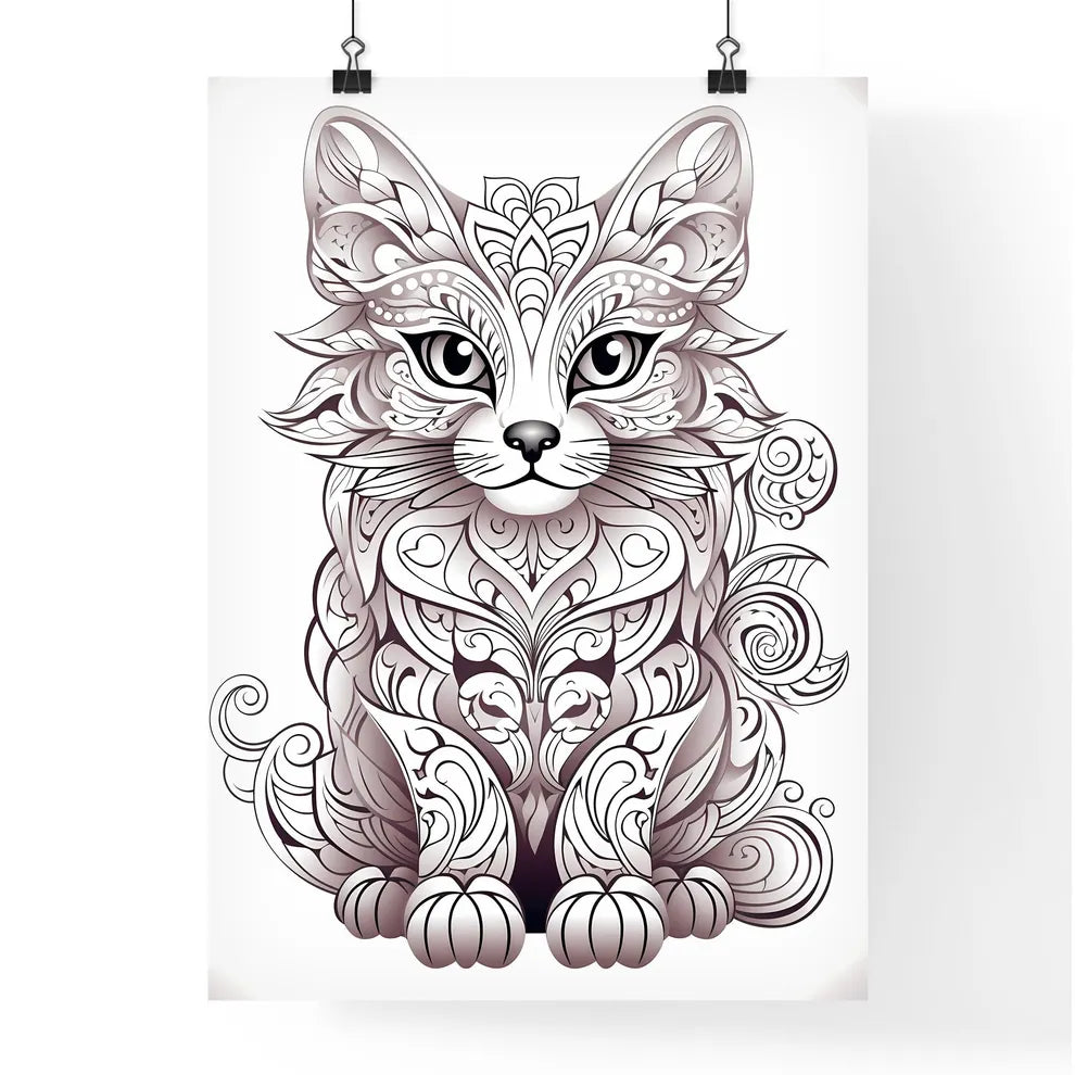 Cat With Ornate Patterns Art  Poster