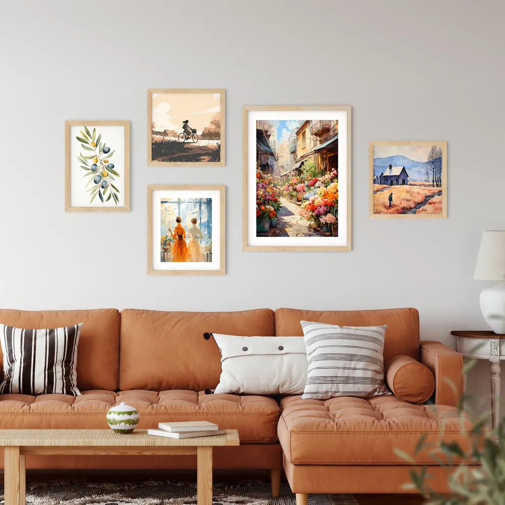 Street With Flowers In Pots Art Print Custom Print