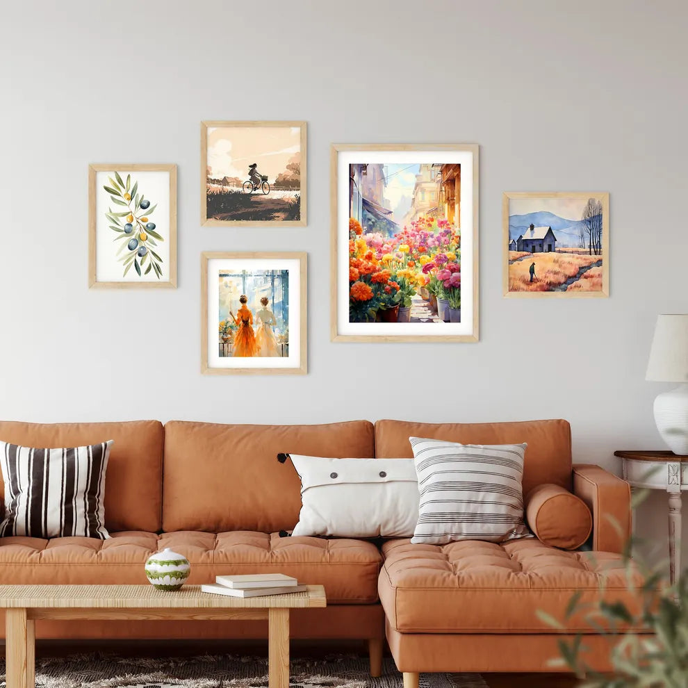 Colorful Flowers In A Street Art Print Custom Print