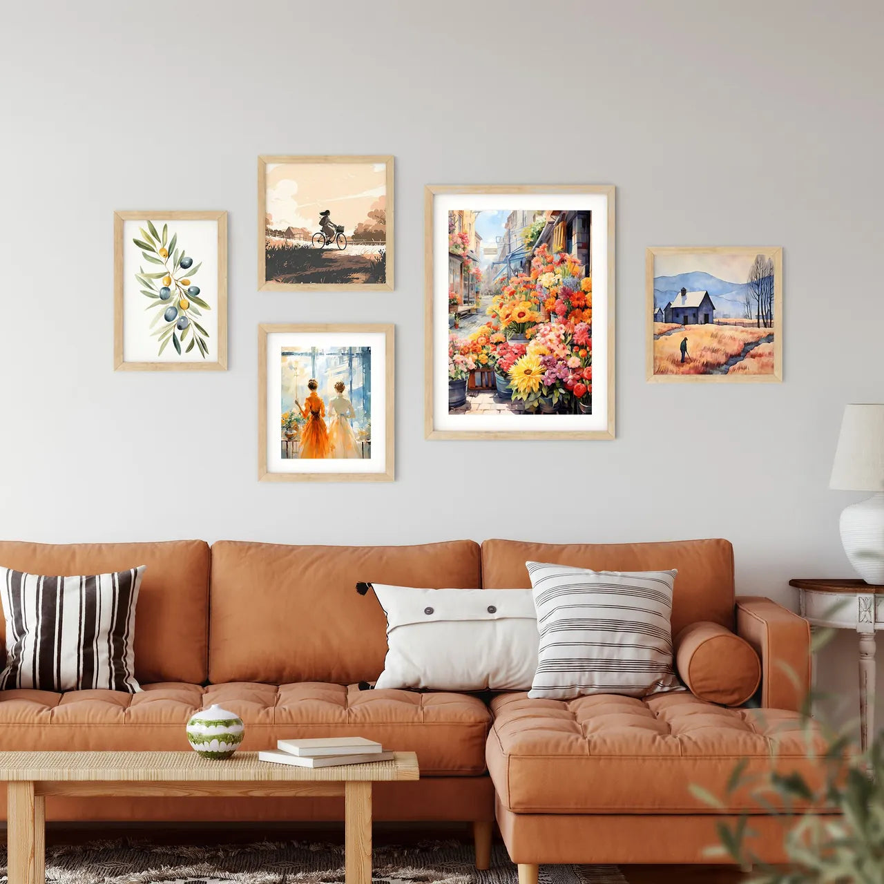 Street With Flowers On It Art Print Custom Print