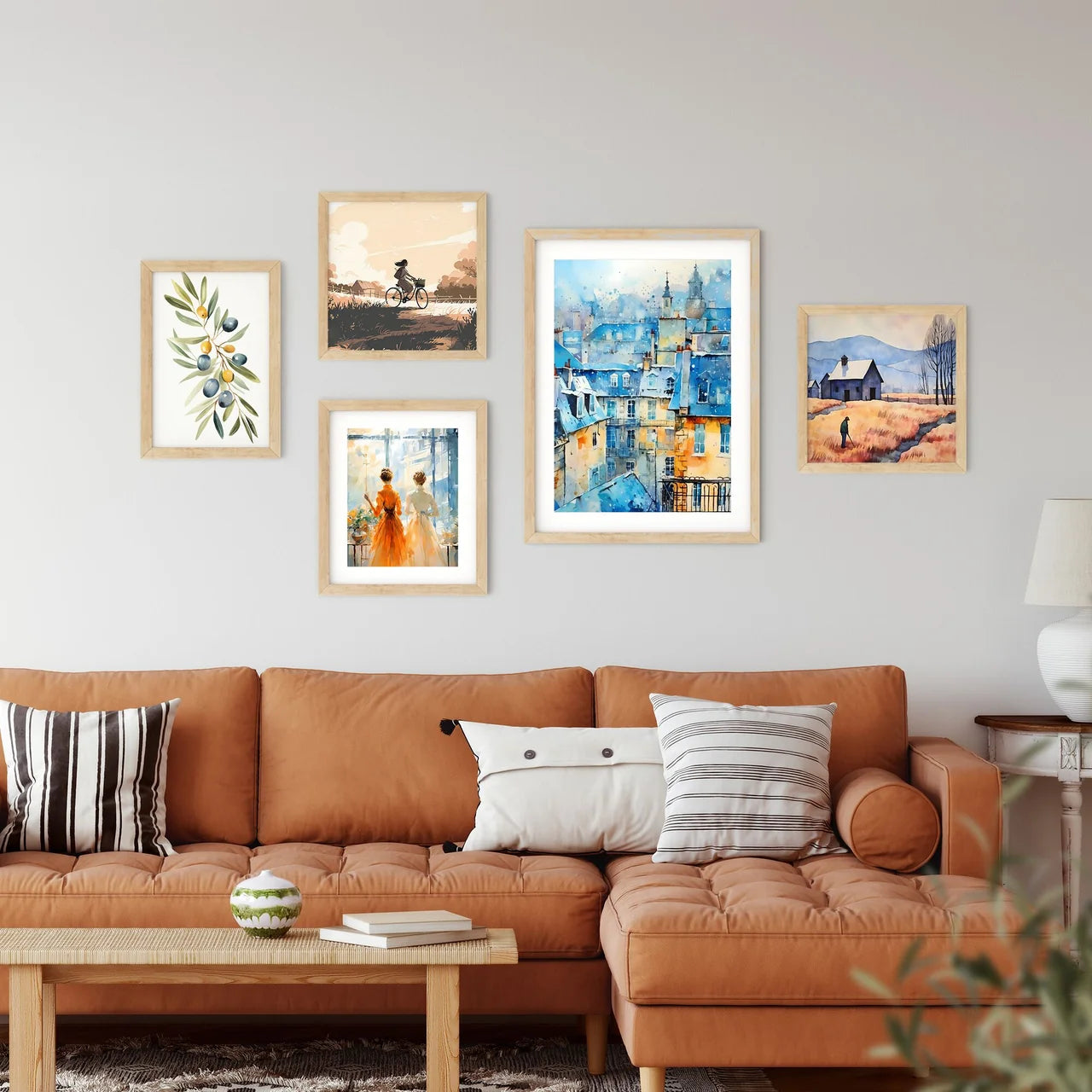 Watercolor Of A City Art Print Custom Print